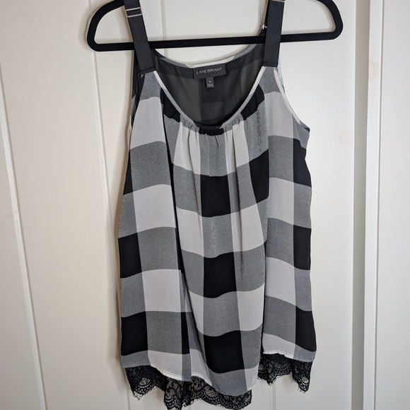 Lane Bryant Black and White Checkered Tank Top - Picture 1 of 7